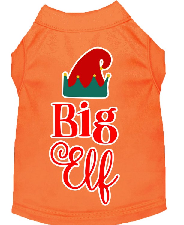 Big Elf Screen Print Dog Shirt Orange XS